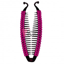 Accesoriu tip banana pentru prins parul din plastic PZS010GG - Neagra cu perle Fuchsia sidefate